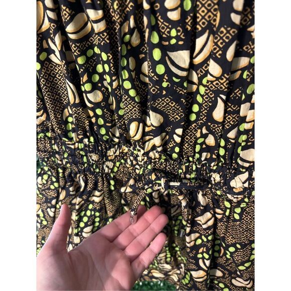 ALC Maya Cotton Green & Brown Coffee Bean Floral Print Mini Dress size 2 - Picture 3 of 6